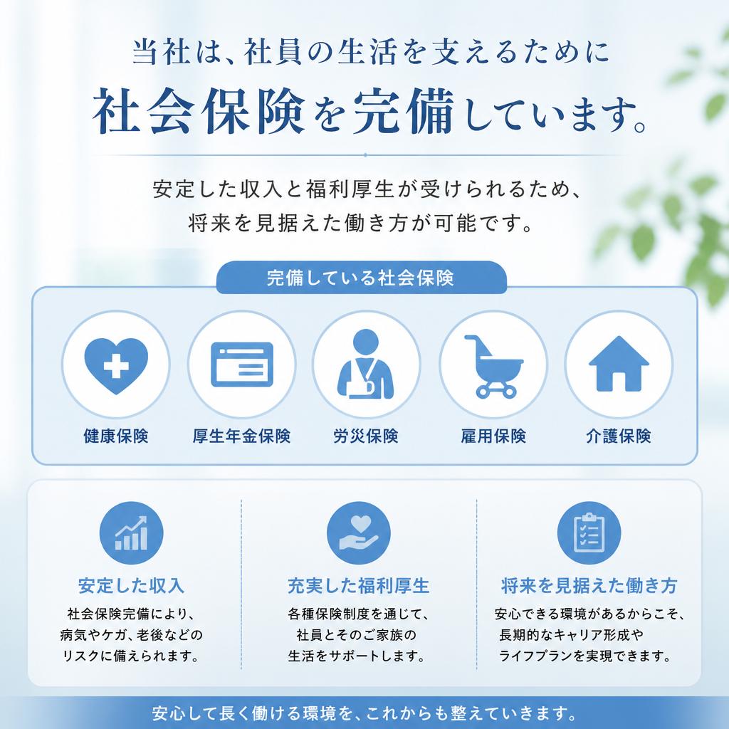 社会保険完備で安心