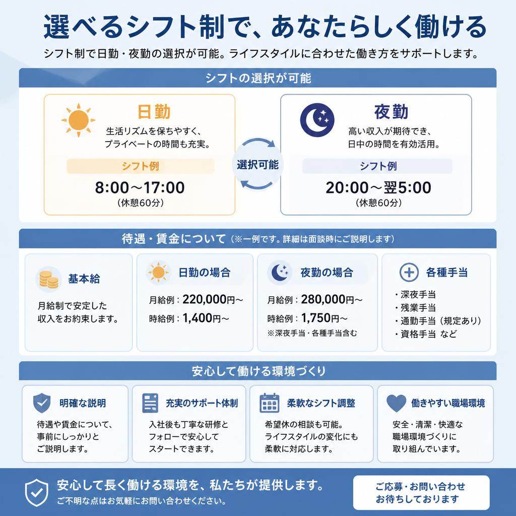 勤務時間と給与について