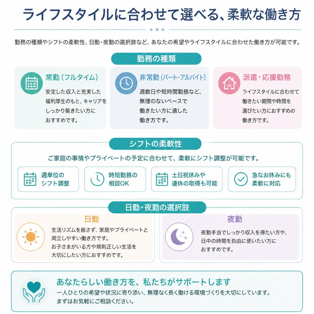 安心の勤務体制