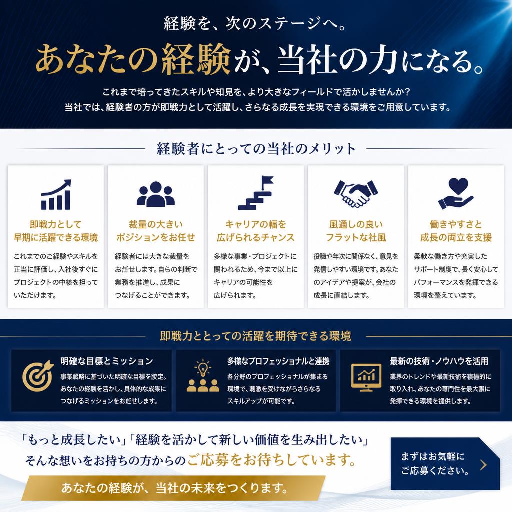 経験者優遇の採用情報