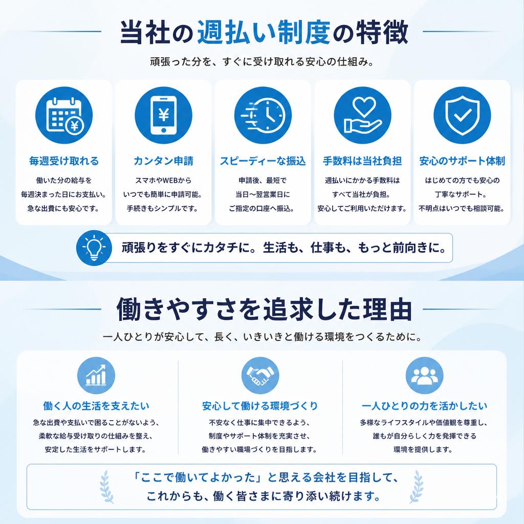 週払い制度のメリット