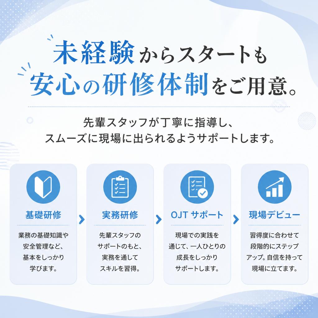 未経験者大歓迎！充実した研修制度